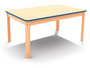 Kindertafel 120 x 75 blauwe rand